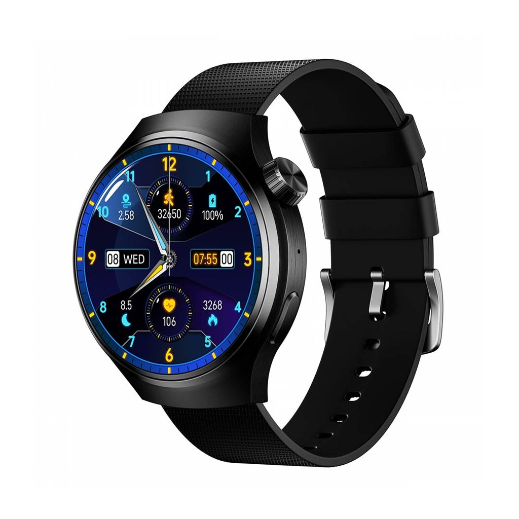 PD-SFERA-BK , Porodo Smart Watch Sfera Round Titanium with Extra Orange Band - Black PD-SFERA-BK , Porodo Smart Watch Sfera Round Titanium with Extra Orange Band - Black